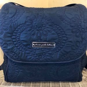 Petunia Pickle Bottom Boxy Navy Blue Backpack Bag